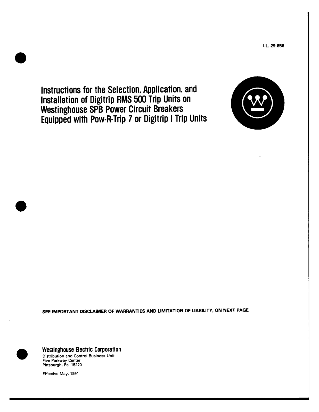 Westinghouse RMS 500 User Manual