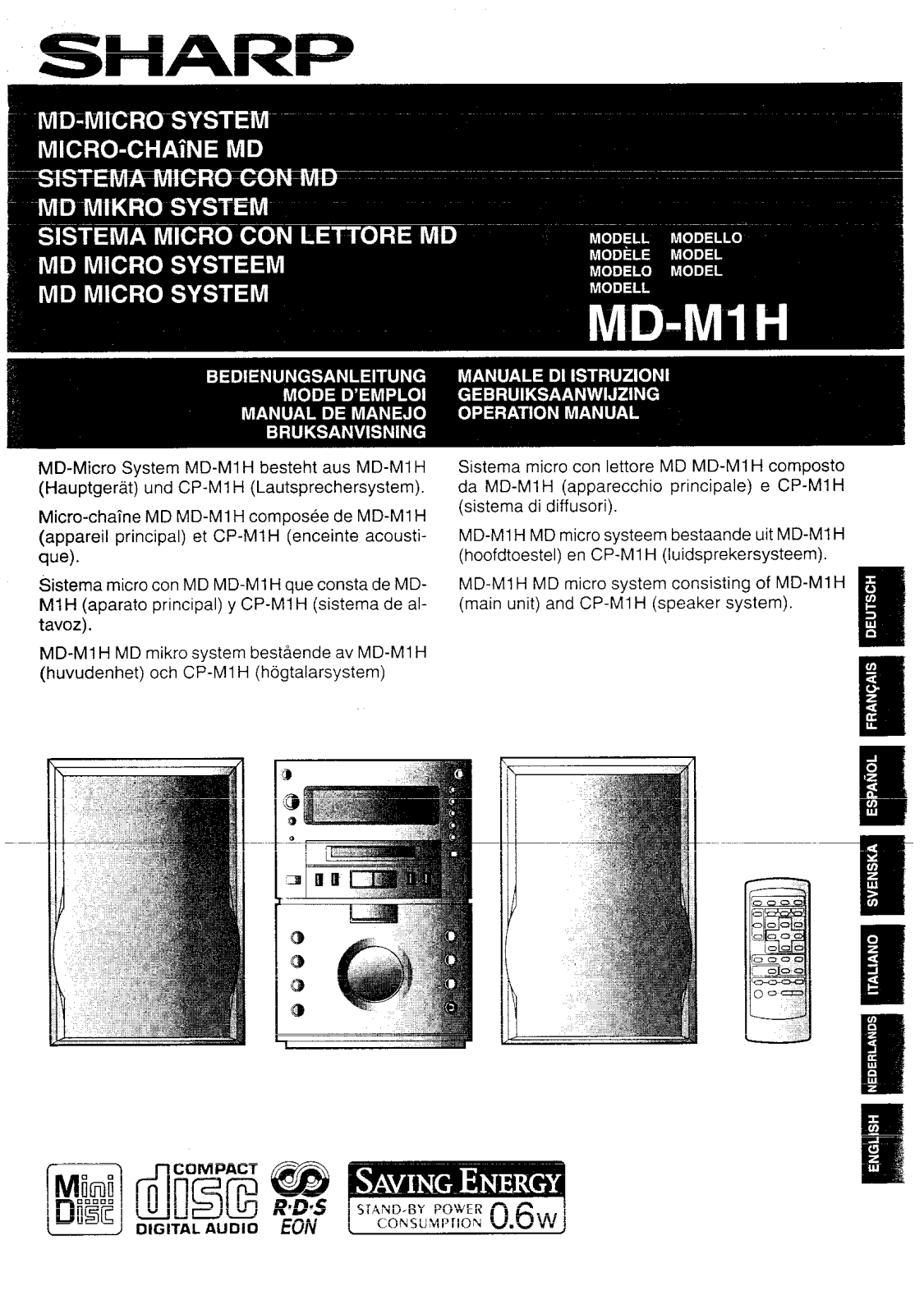 Sharp MD-M1H User Manual