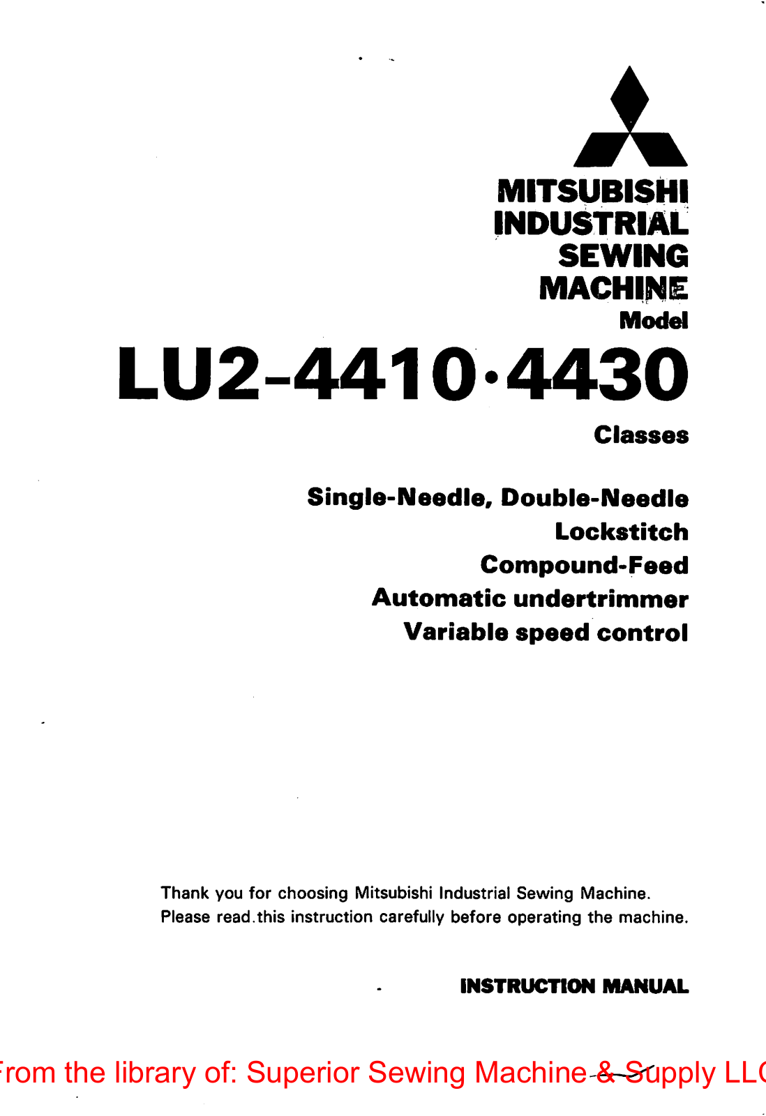 Mitsubishi LU2-4410, LU2-4430 Instruction Manual