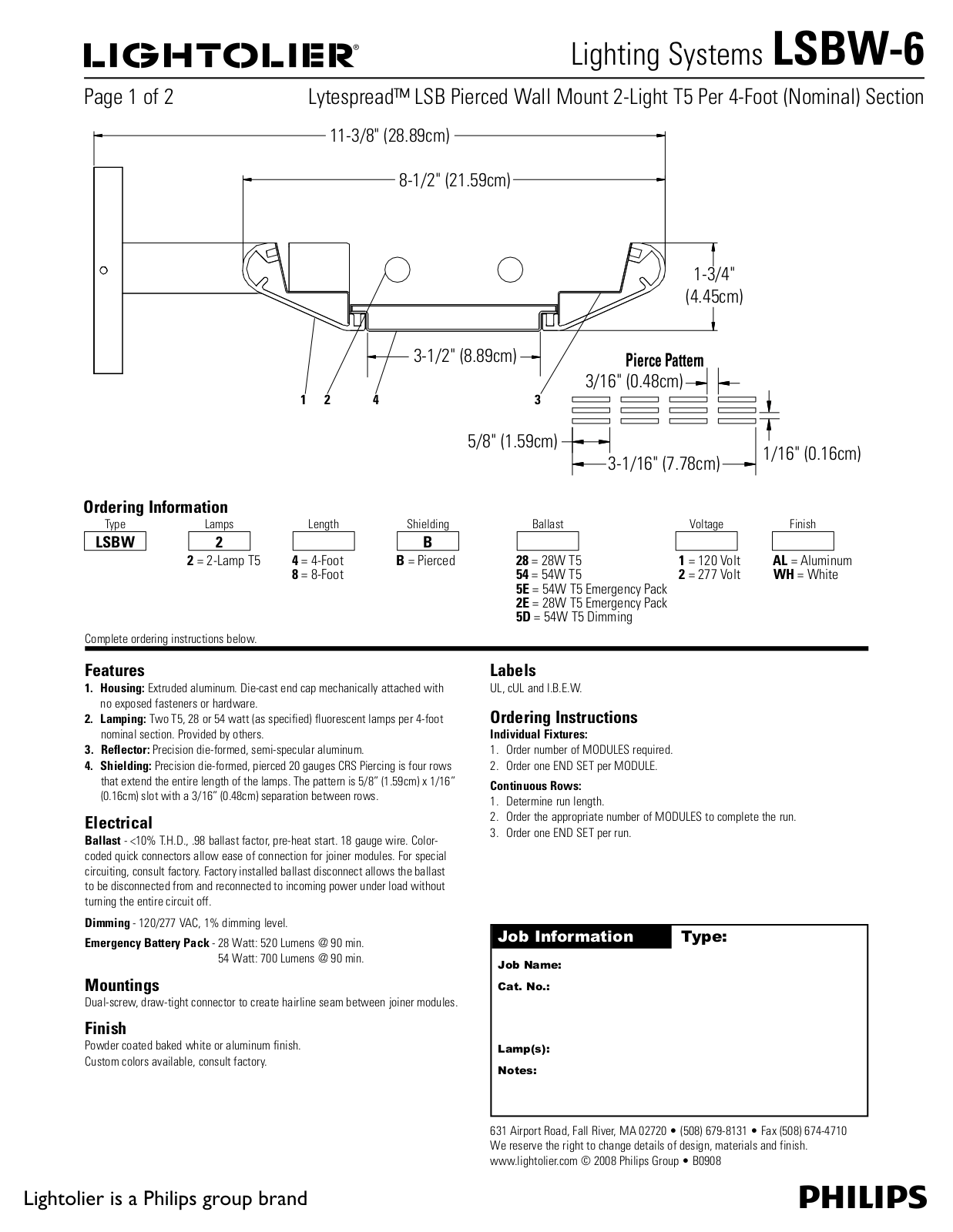 Lightolier LSBW-6 User Manual