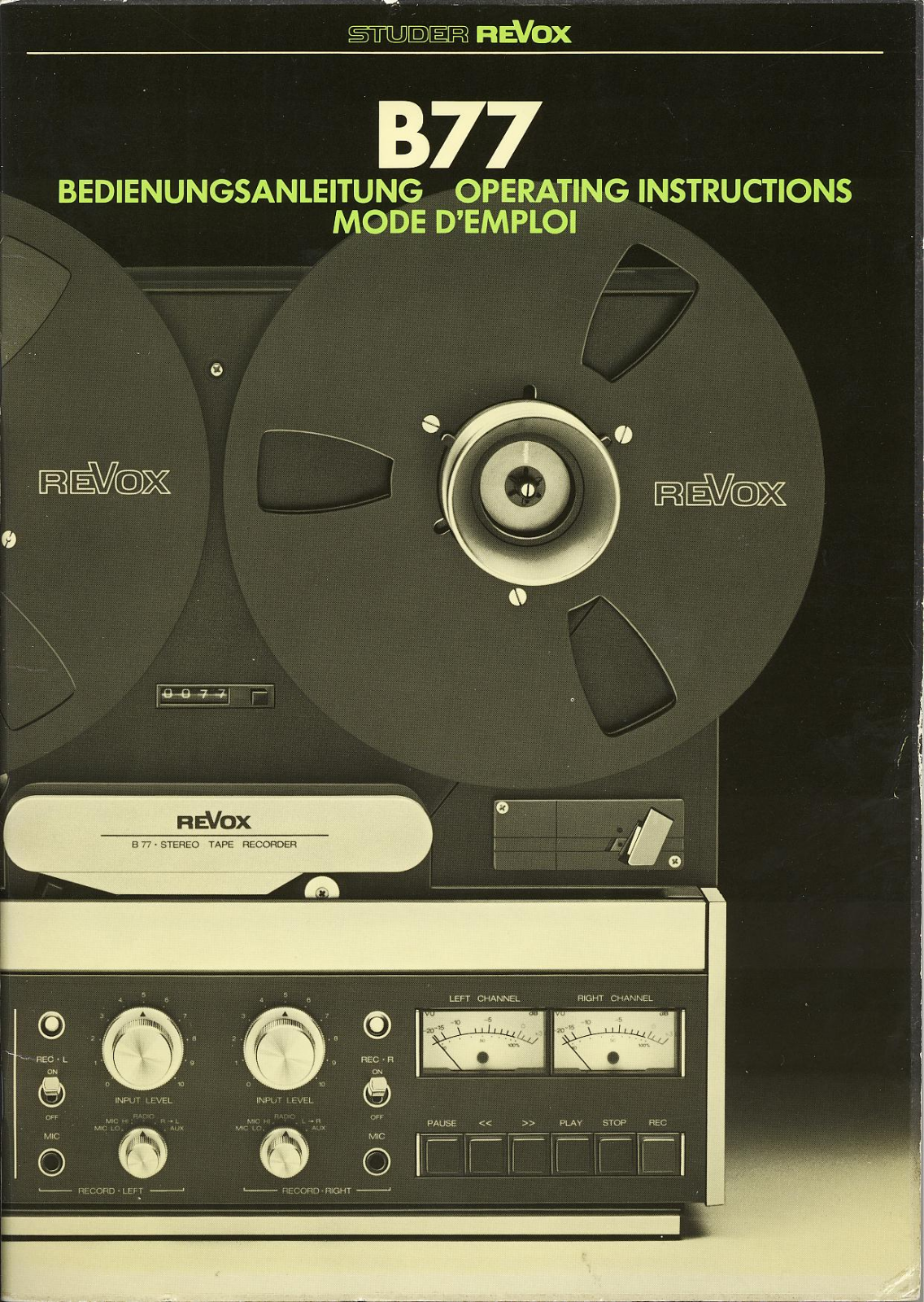 Revox B-77 Owners manual