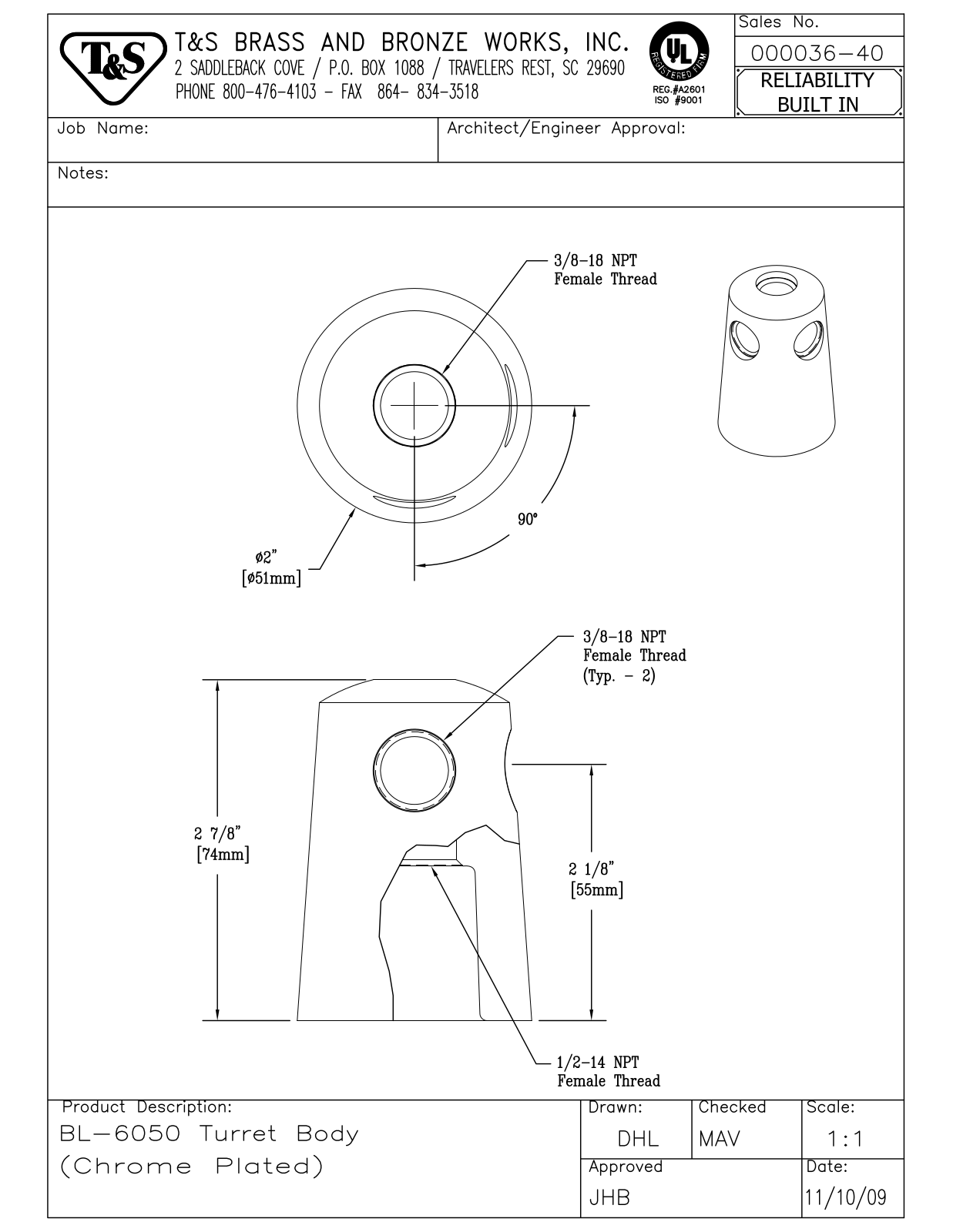 T&S Brass 000036-40 User Manual