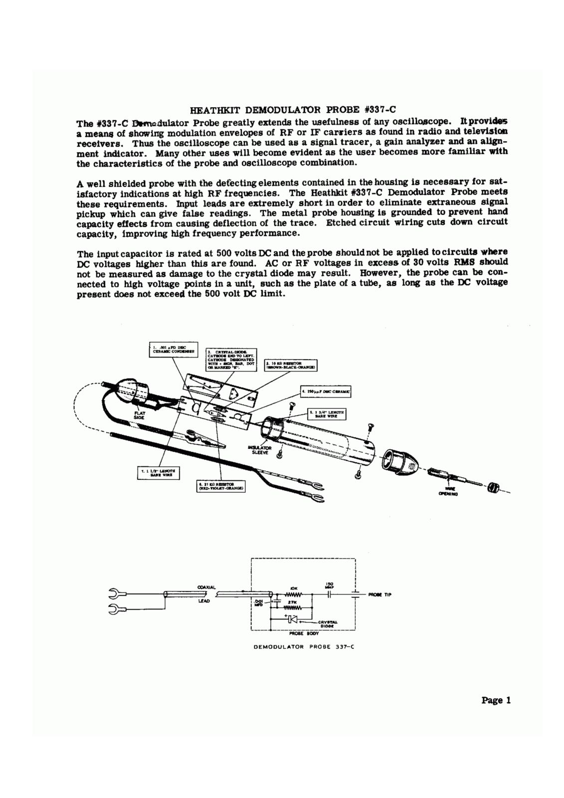 Heath Company PROBE-337-C Owners manual