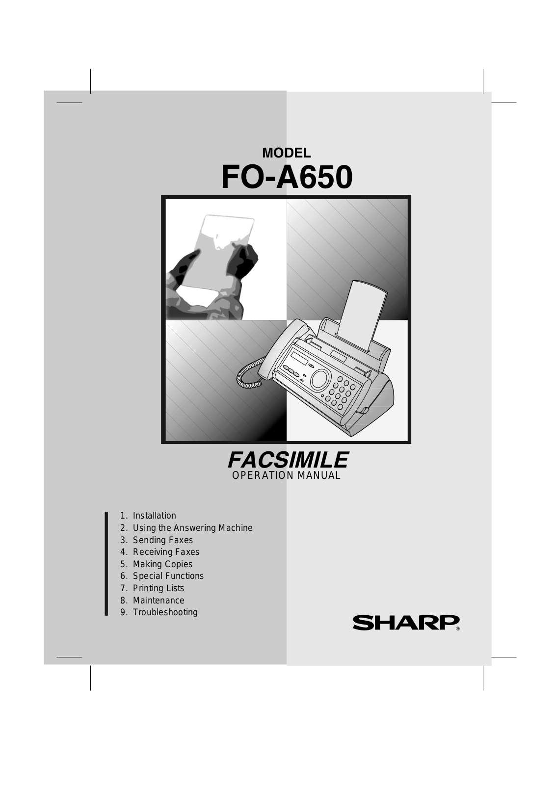 Sharp FO-A650 Operation Manual