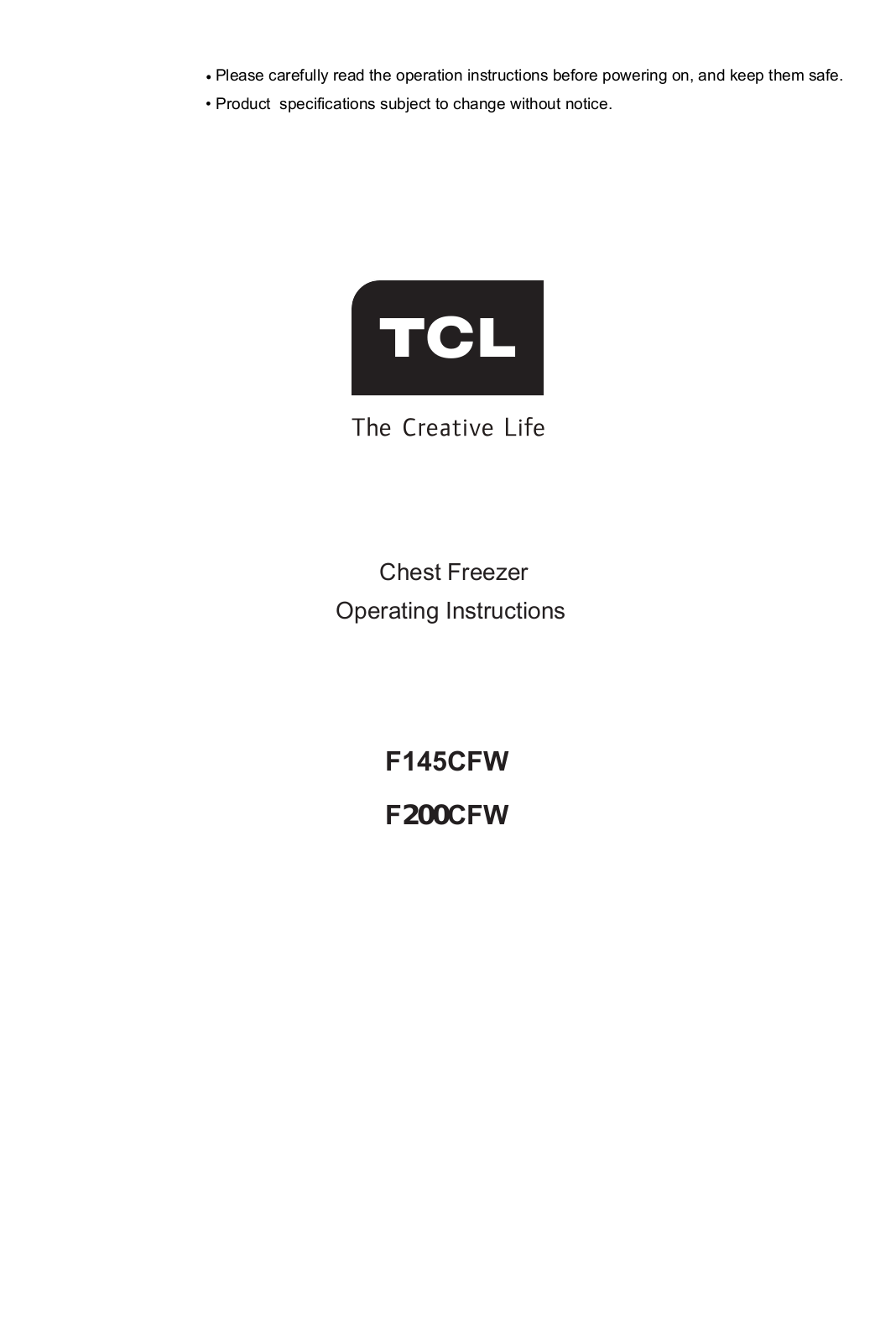 TCL F145CFW, F200CFW User Manual