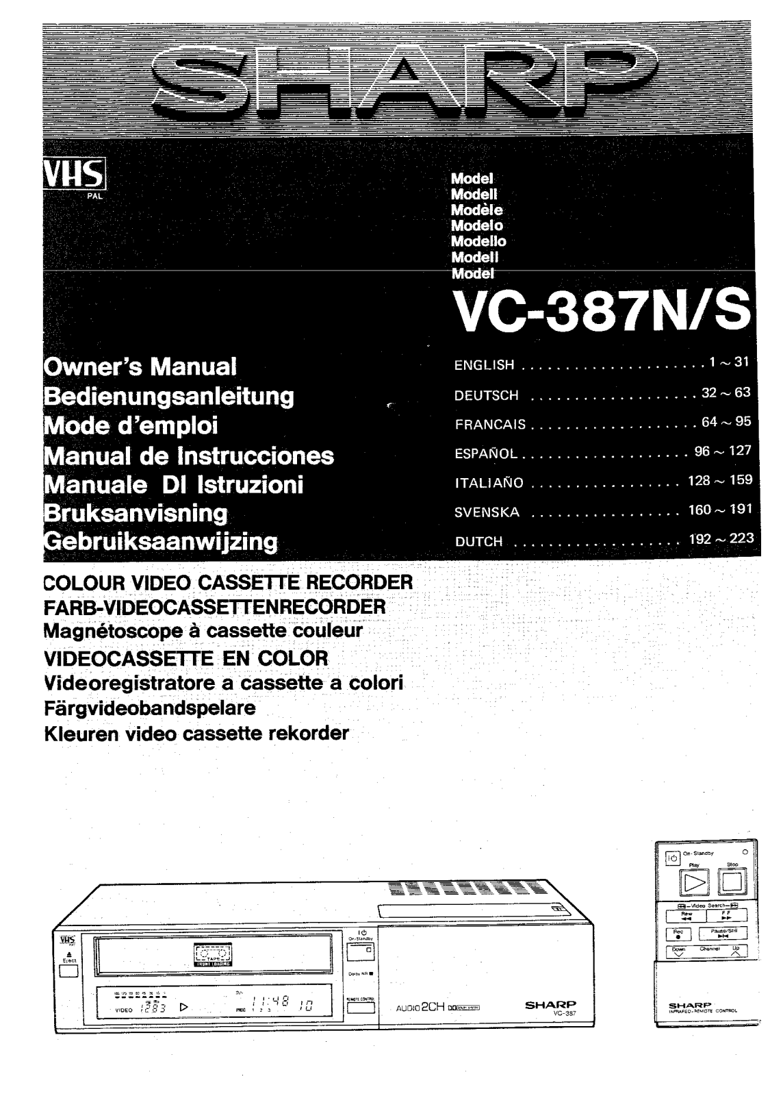 Sharp VC-387N, VC-387S User Manual