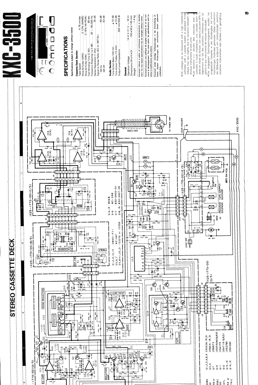 Kenwood KXC-3500 Schematic