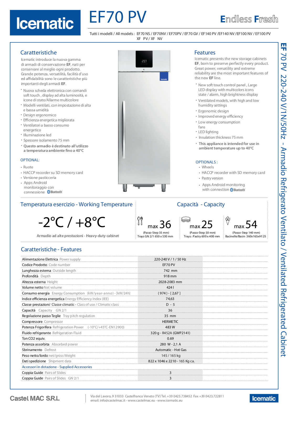 Icematic EF 70 PV Datasheet