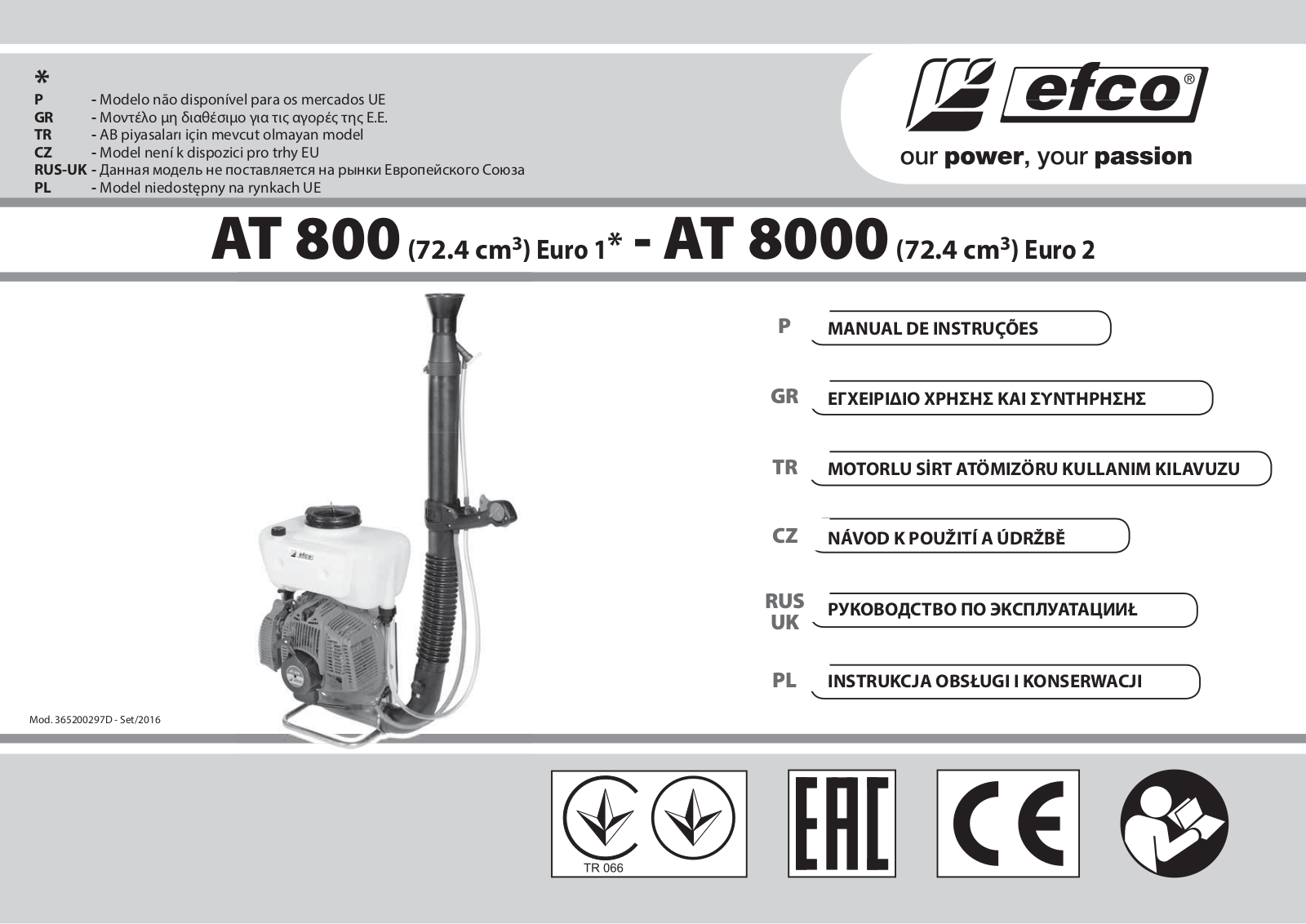 Efco AT 800, AT 8000 User guide