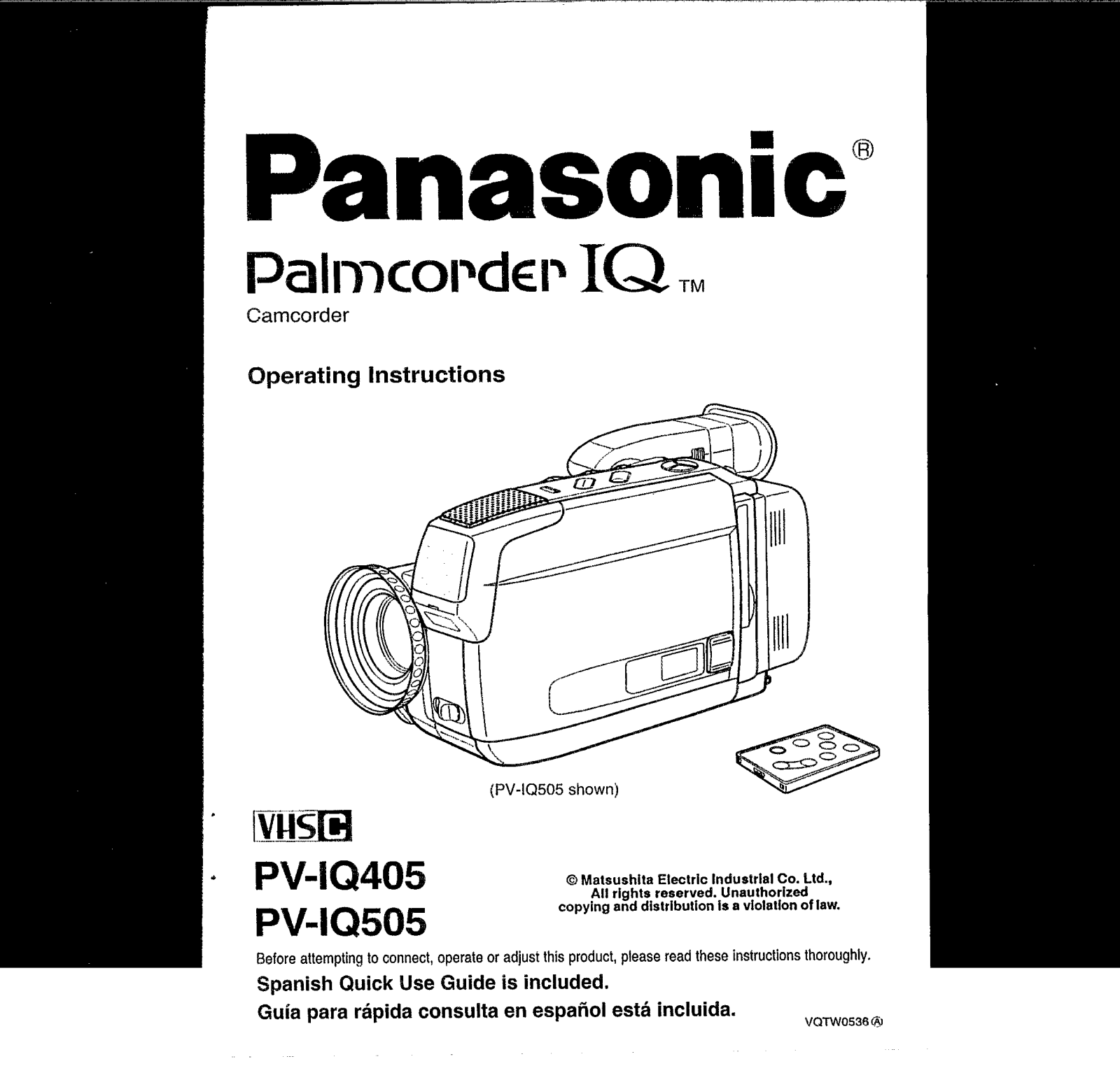 Panasonic PV-IQ405 Operation Manual