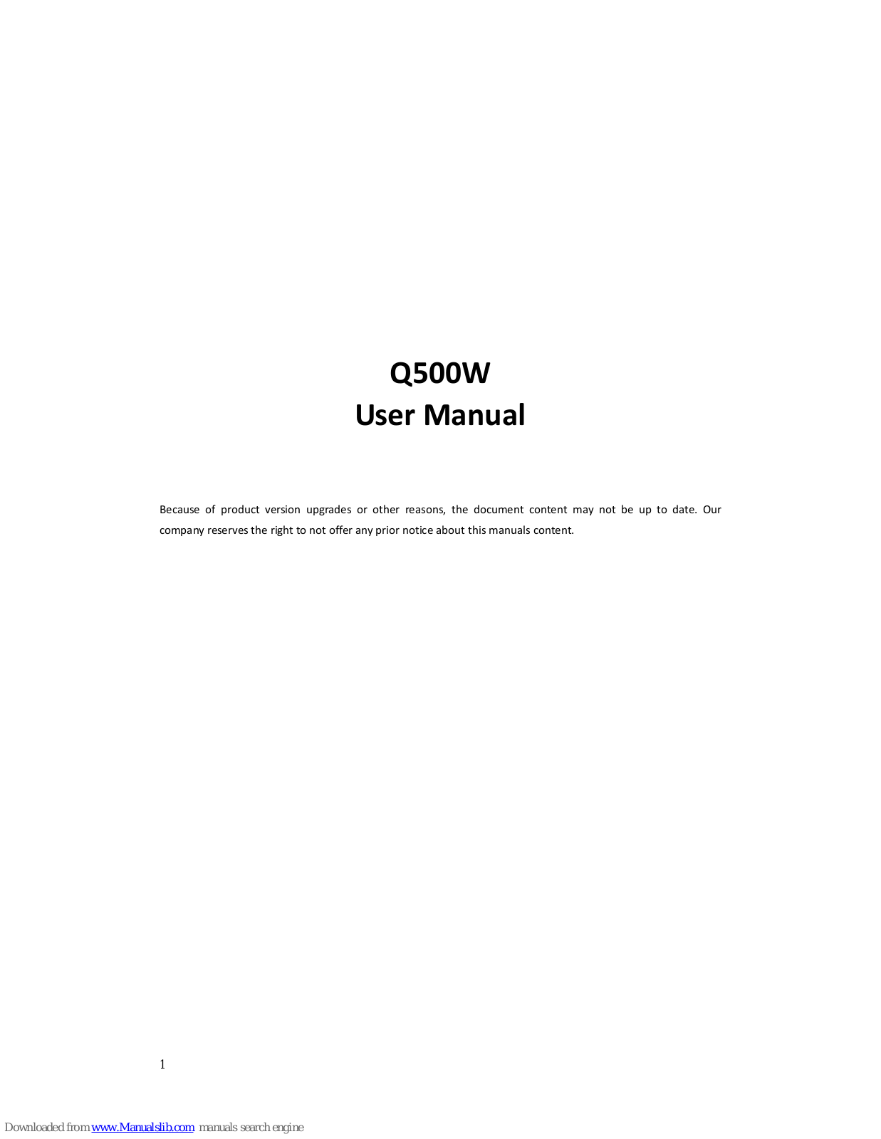 Forme Q500W User Manual - ManualMachine.com