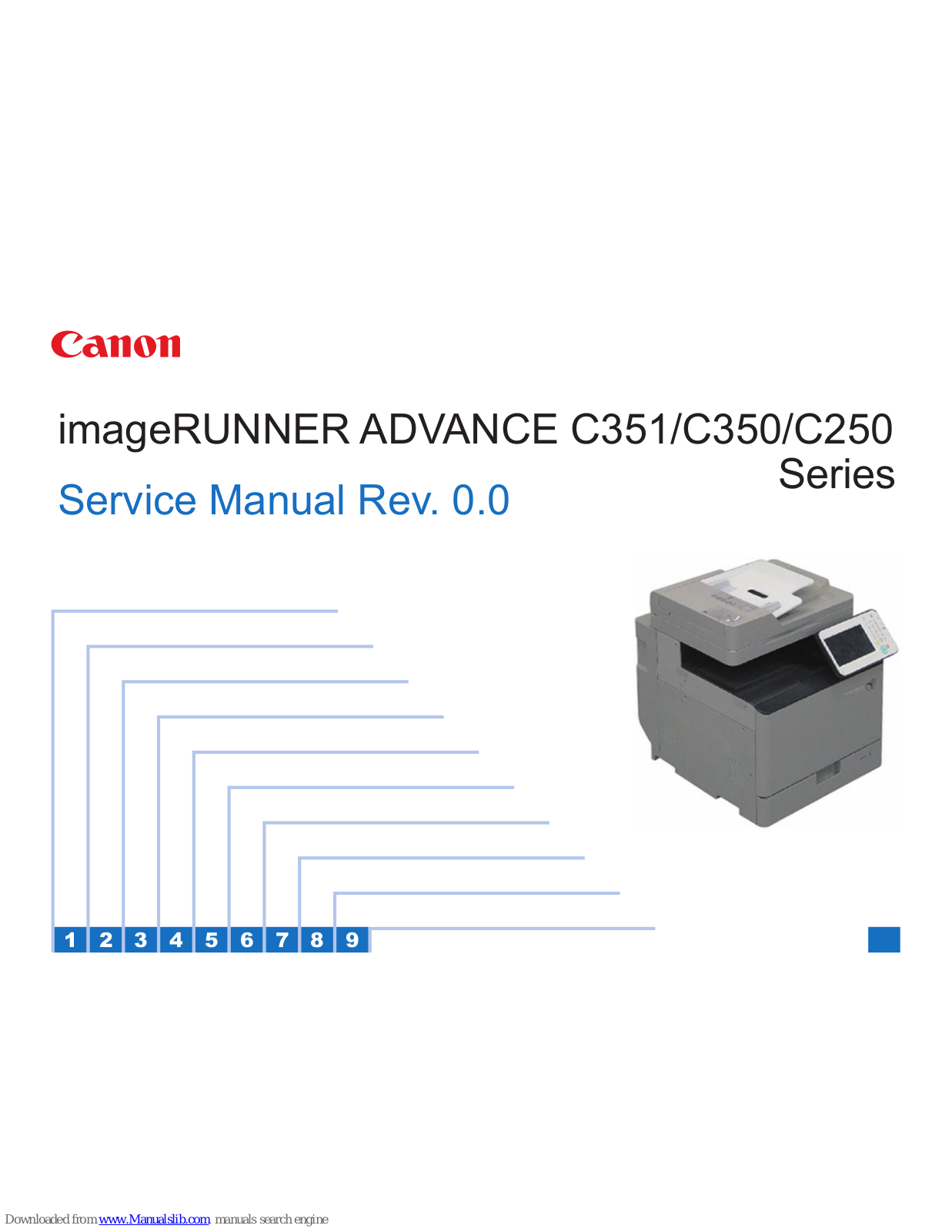 Canon imageRUNNER ADVANCE C350 series, imageRUNNER ADVANCE C351 Series, imageRUNNER ADVANCE C250 Series Service Manual