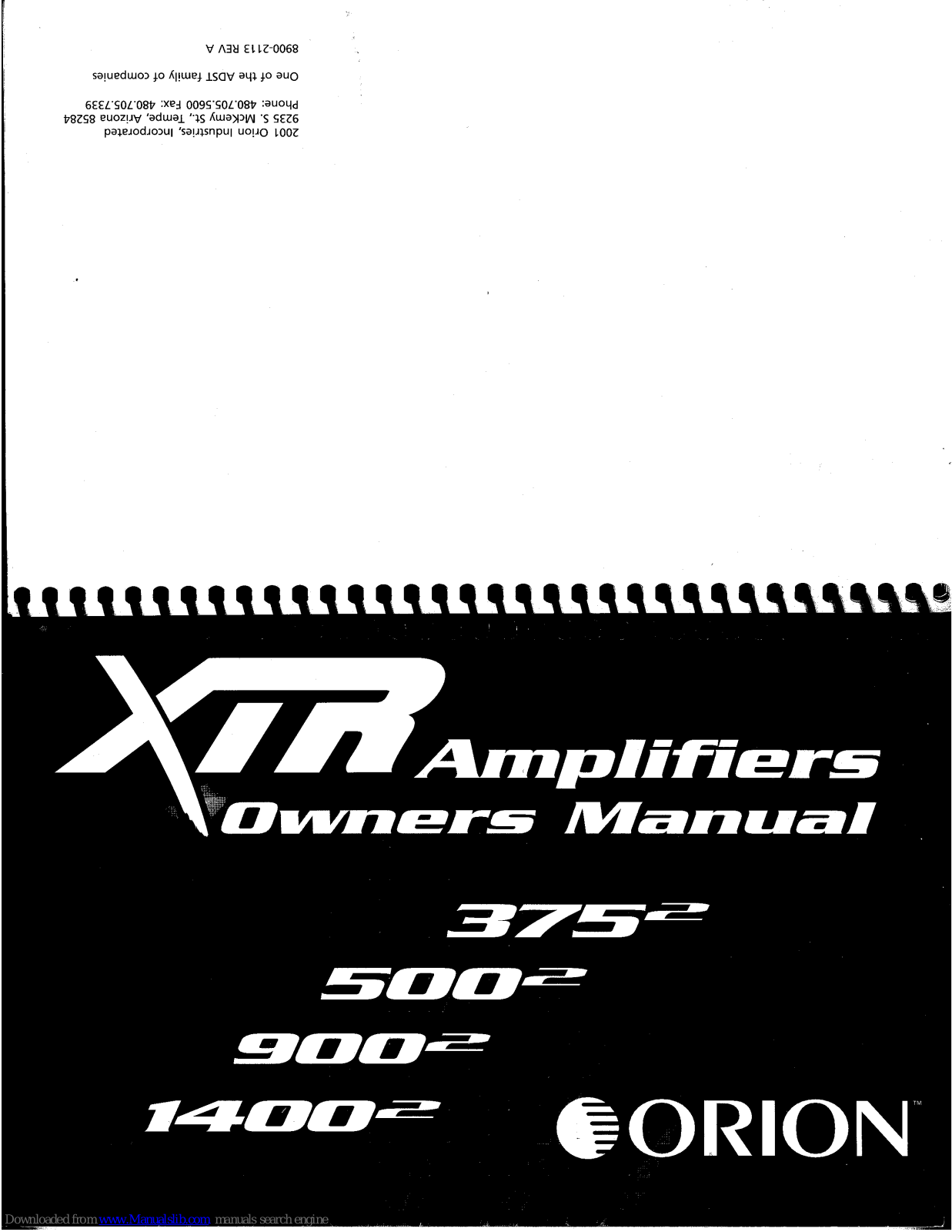 Orion XTREME 14002, XTREME 3752, 5002, XTREME 5002 Owner's Manual