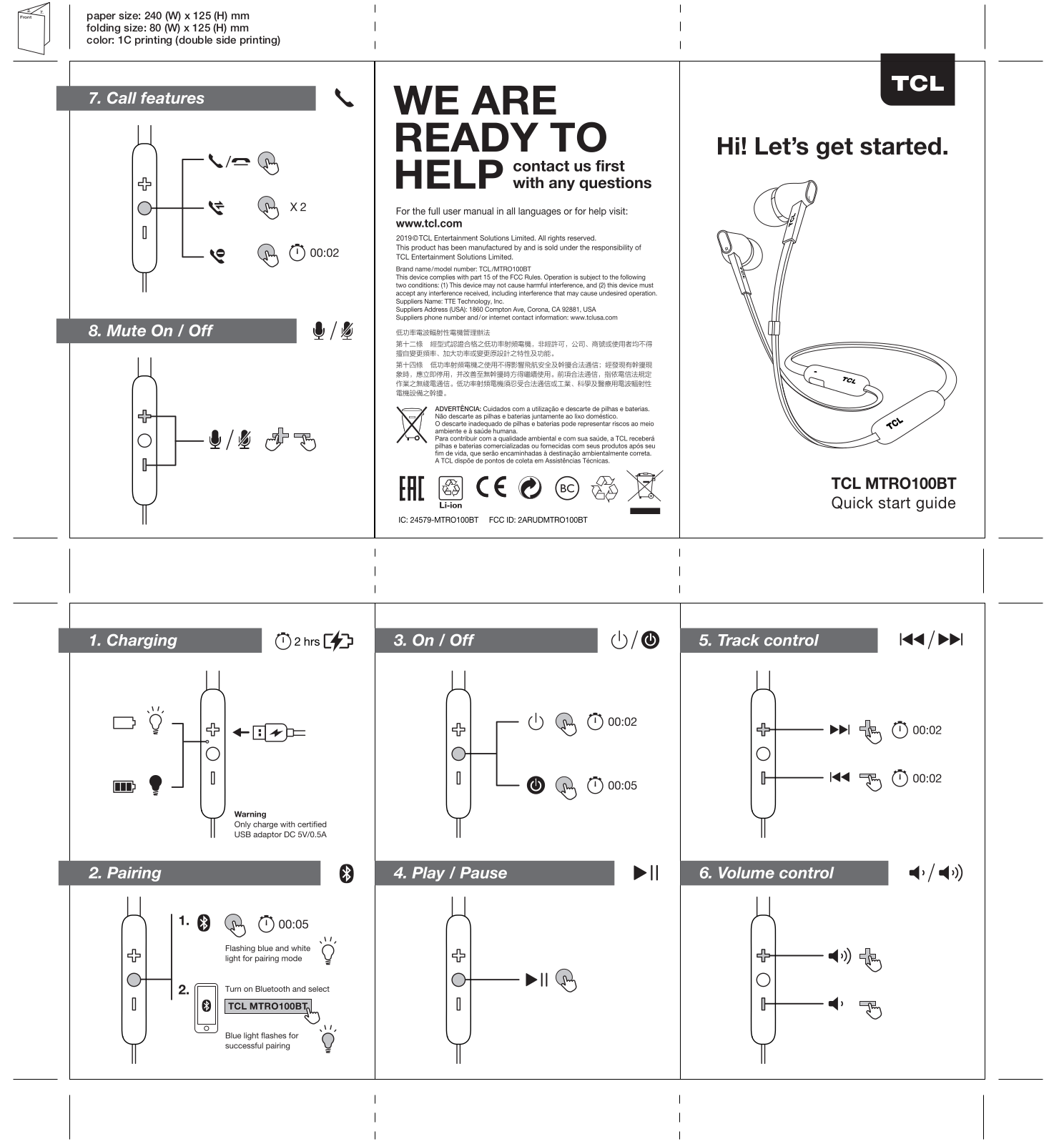 TCL Entertainment Solutions MTRO100BT User Manual