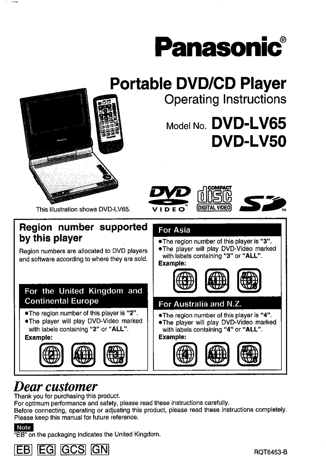 Panasonic DVD-LV50 User Manual