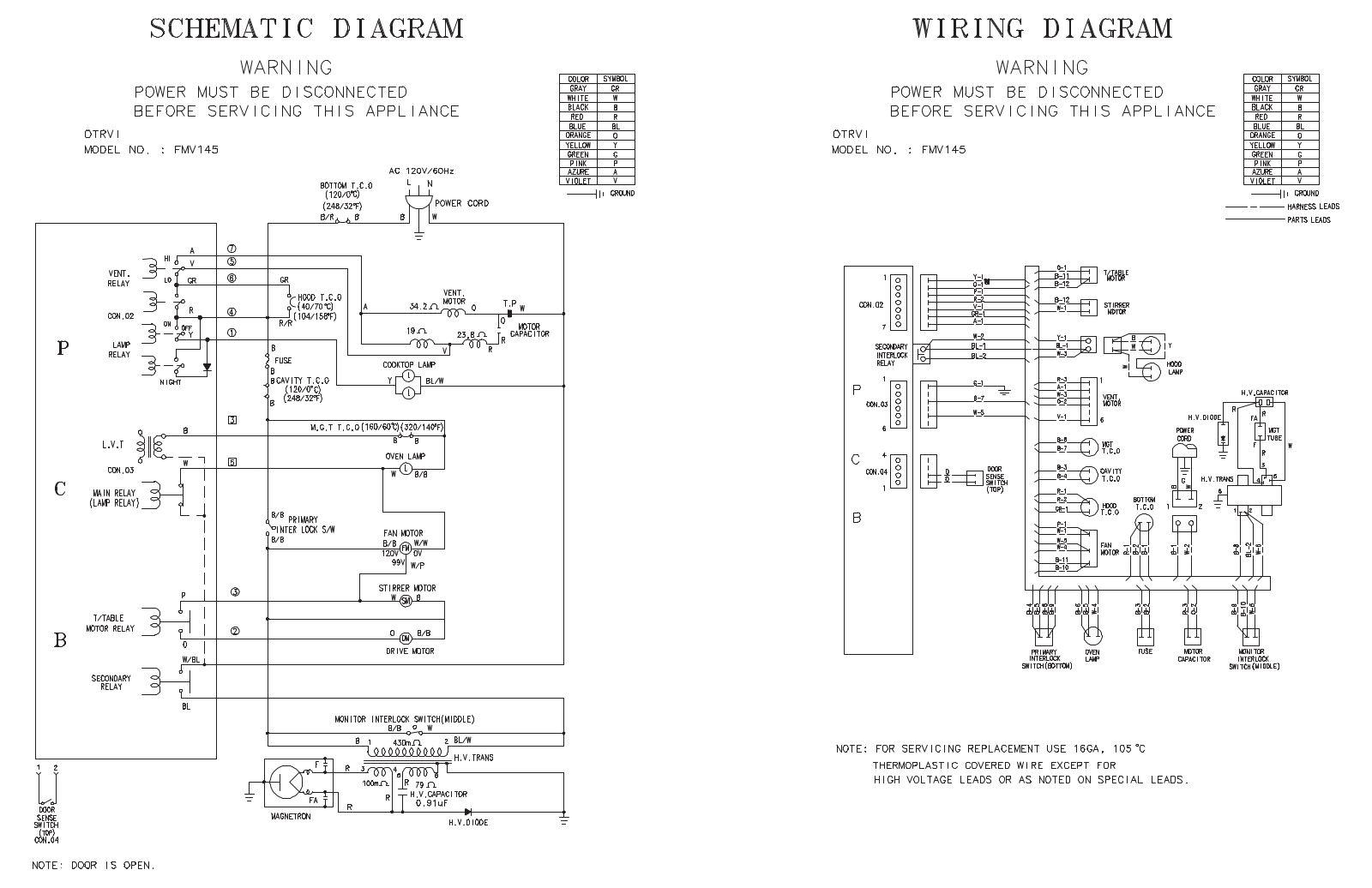 Frigidaire FMV145KS1 Wiring Diagram