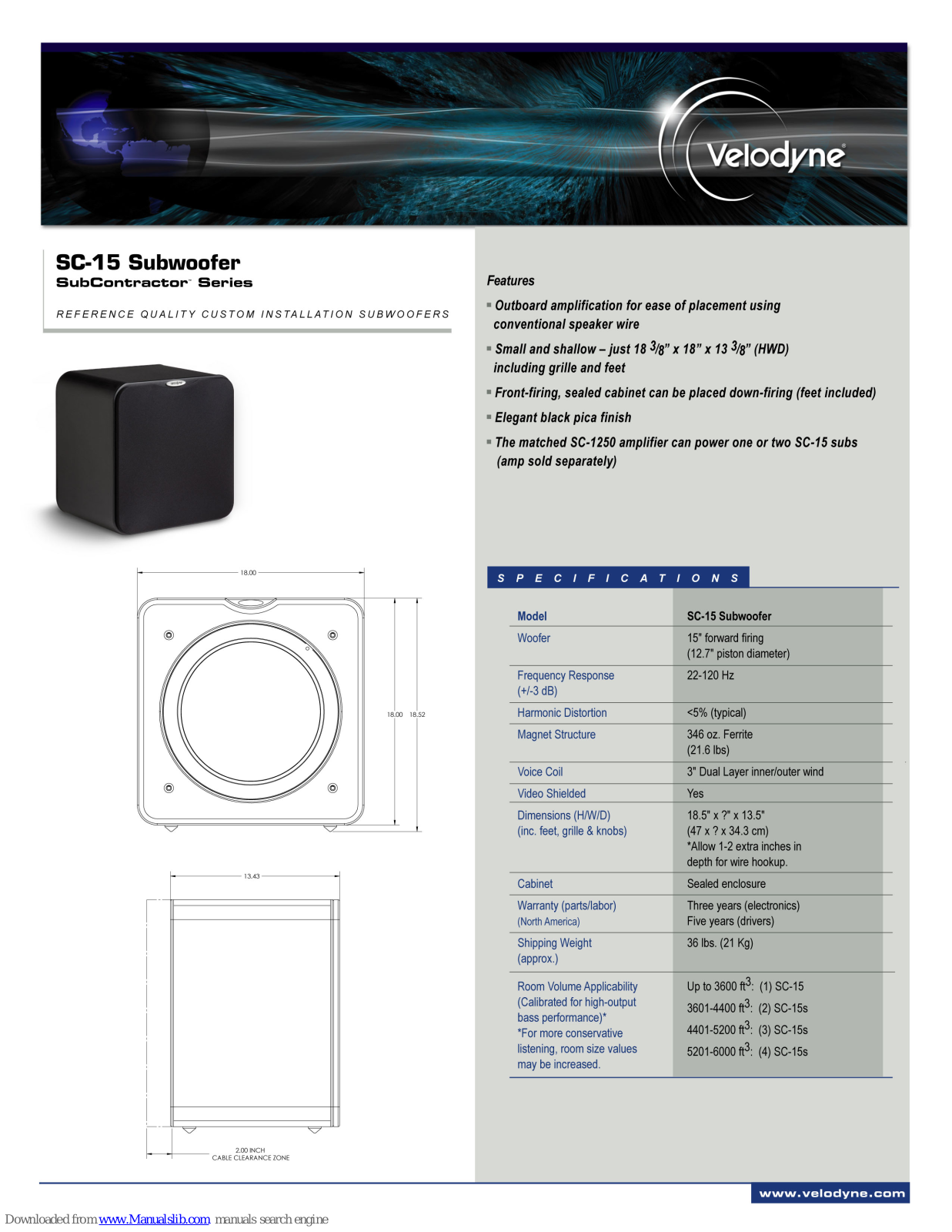 Velodyne SC-15 - DATASHEET 2, SubContractor SC-15 Datasheet