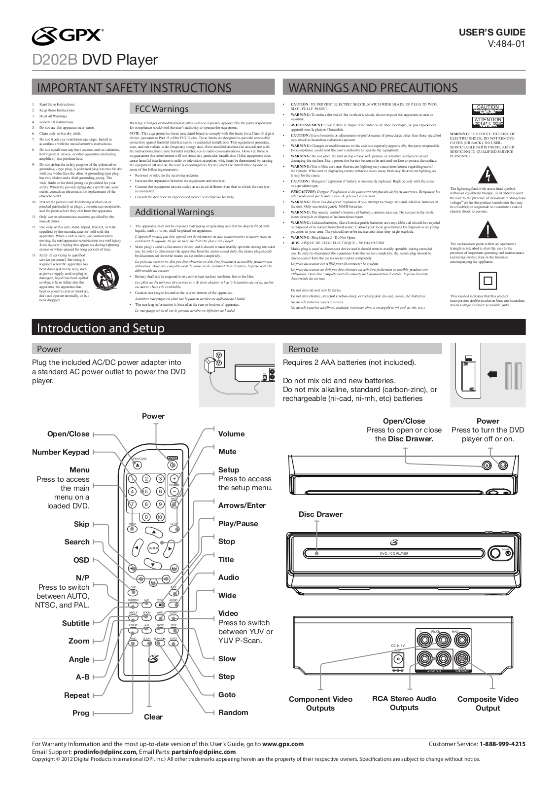 GPX D202B User Manual