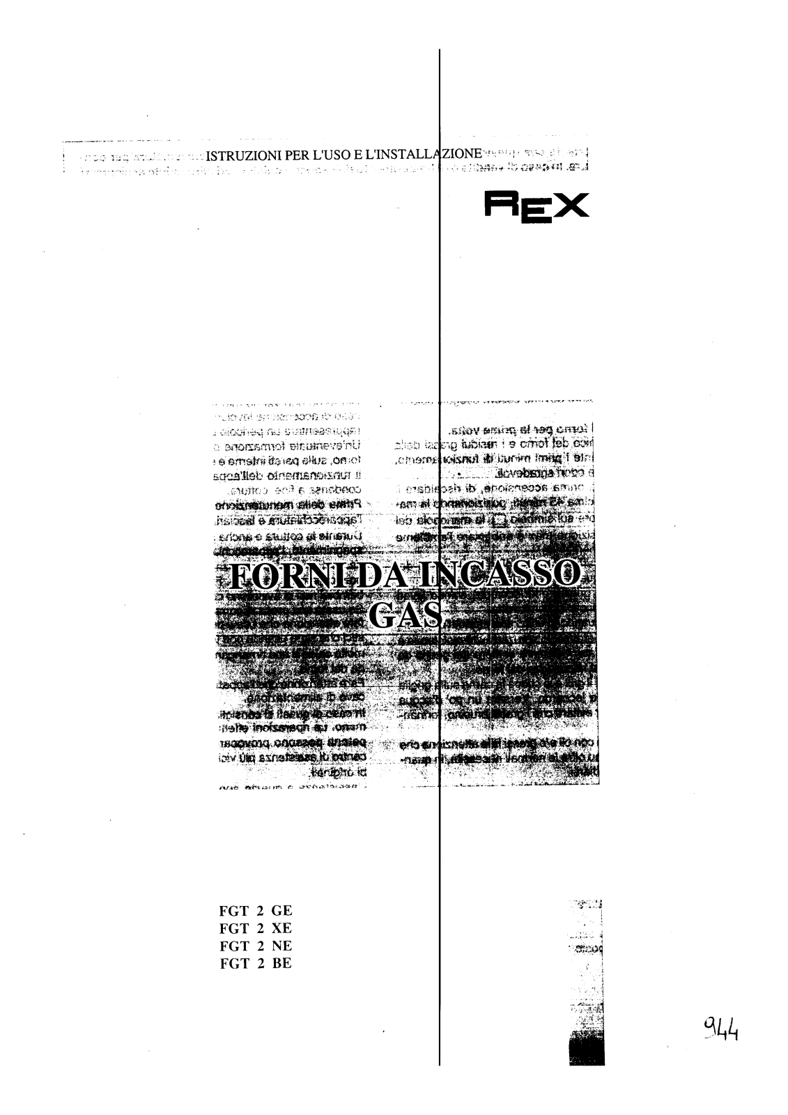 Rex FGT2BE, FGT2GE, FGT2XE, FGT2NE User Manual