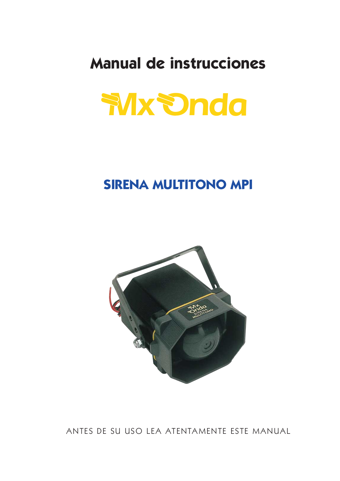 Mx Onda SIRENA Instruction Manual