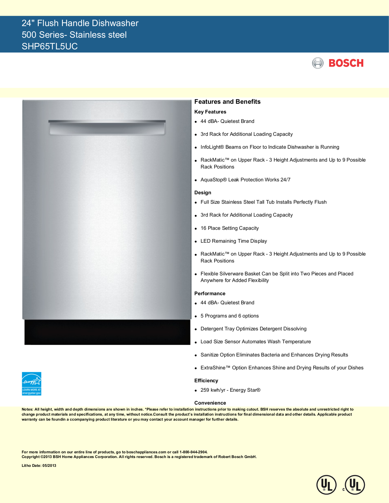 Bosch SHP65TL5UC User Manual