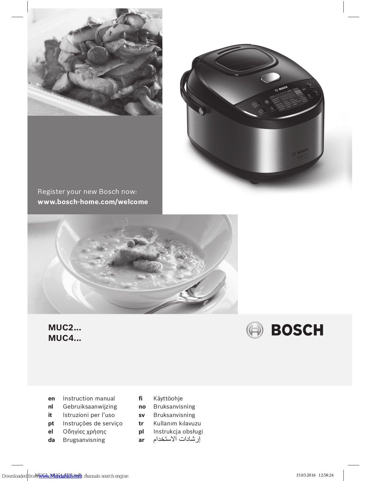 Bosch MUC24, MUC22, MUC28, MUC48 Instruction Manual