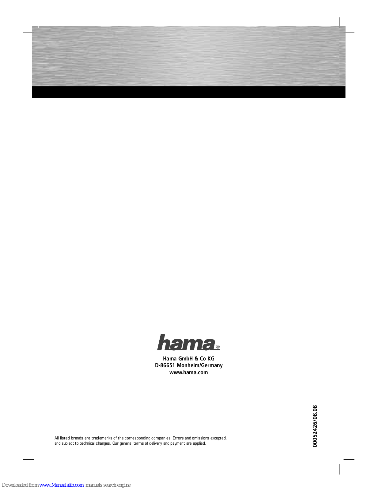 Hama 52426 Operating Instruction - ManualMachine.com