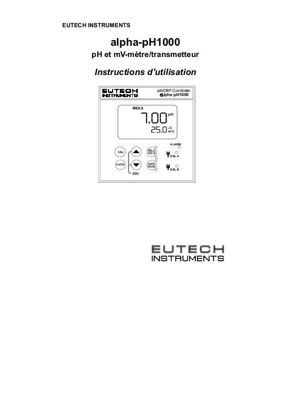 Eutech Instruments Alpha Ph User Manual