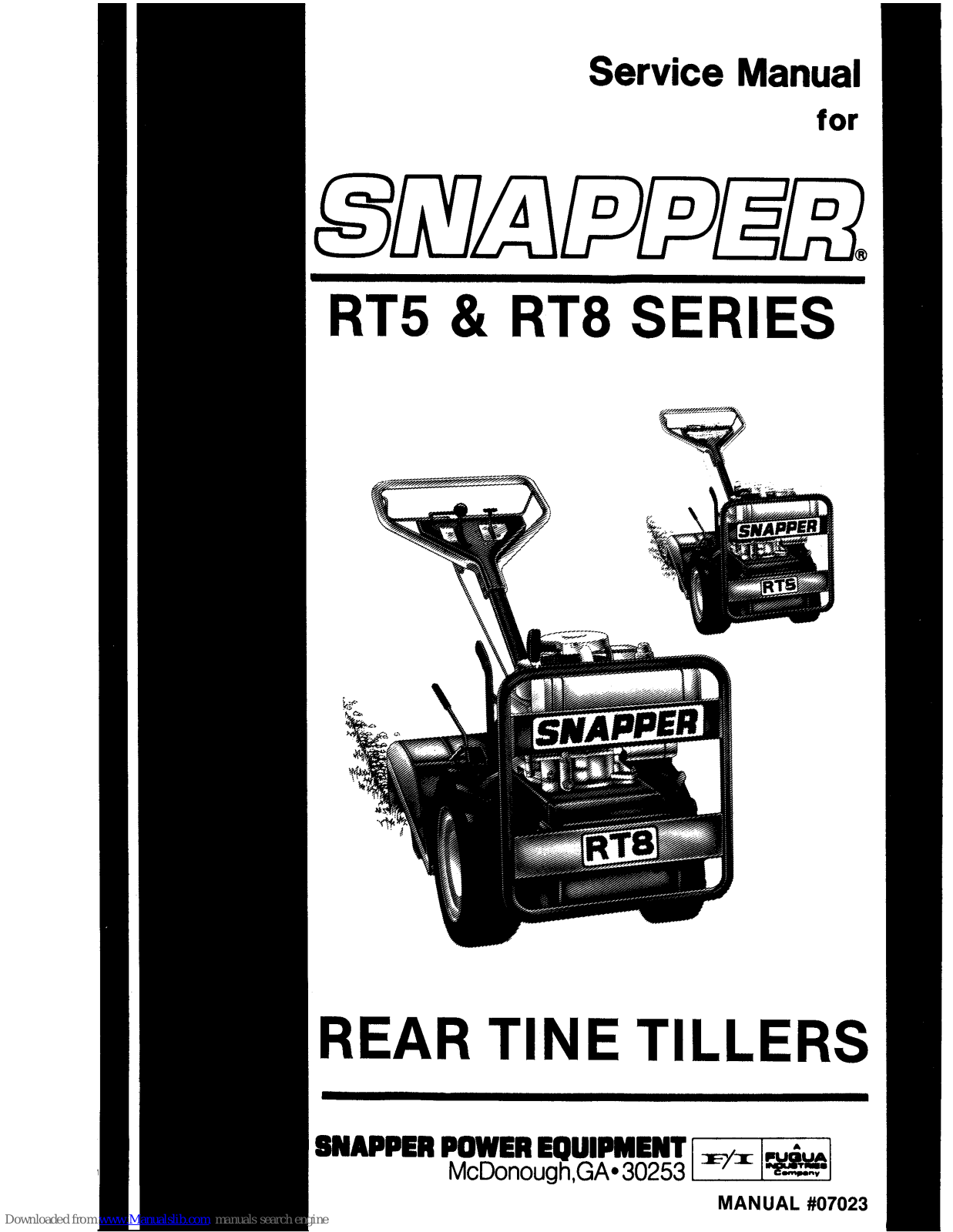 Snapper RT5 series, RT8 sries Service Manual