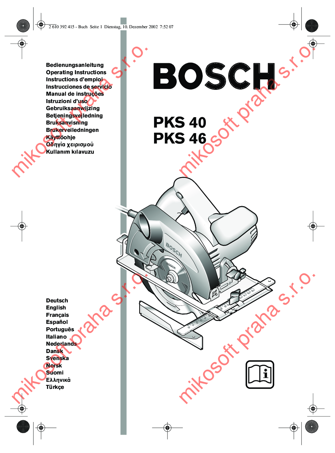 Bosch PKS 40, PKS 46 User Manual