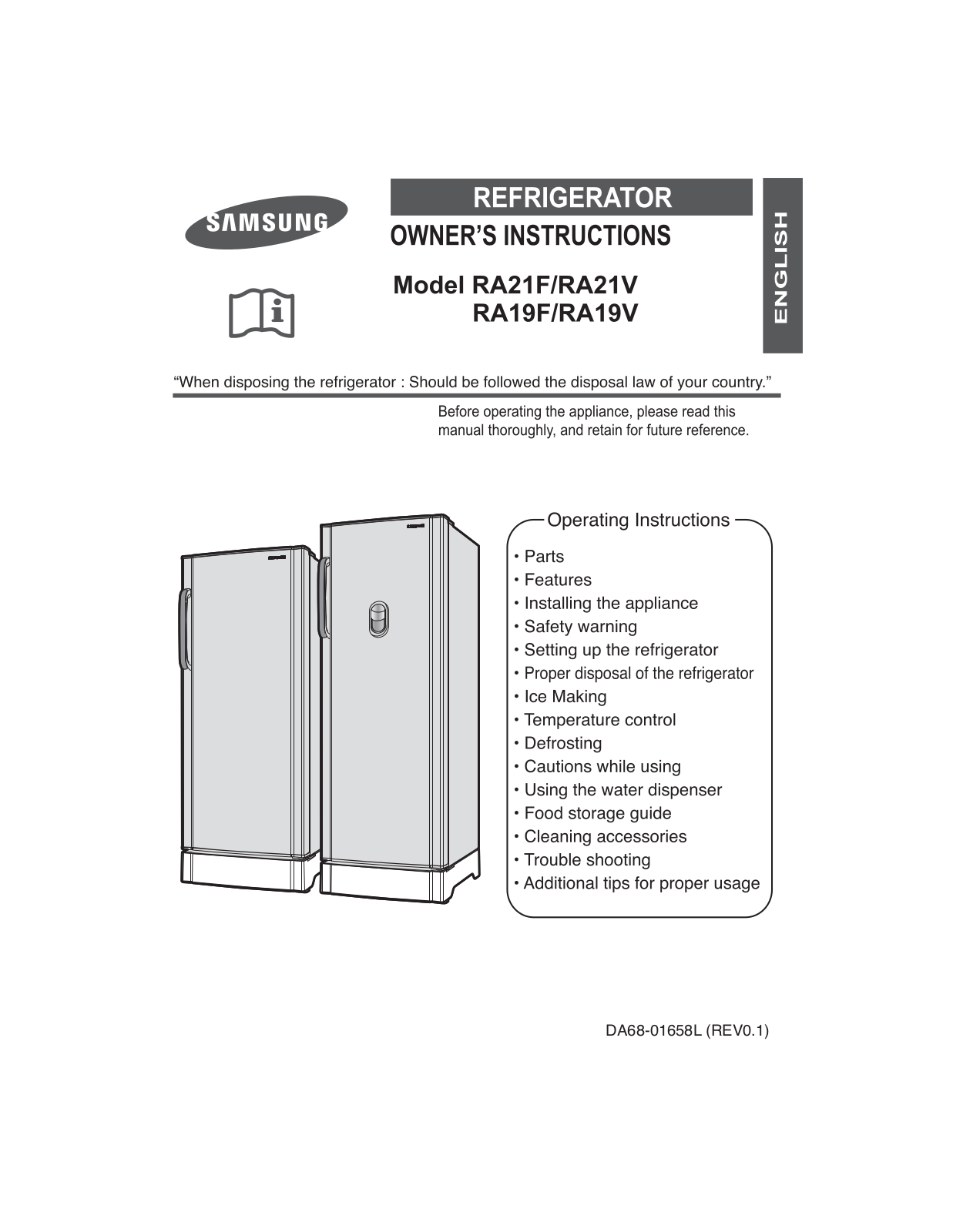 Samsung RA21FASS User Manual