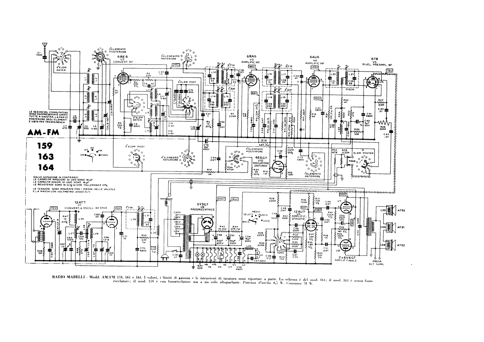 Radiomarelli 159163164 schematic