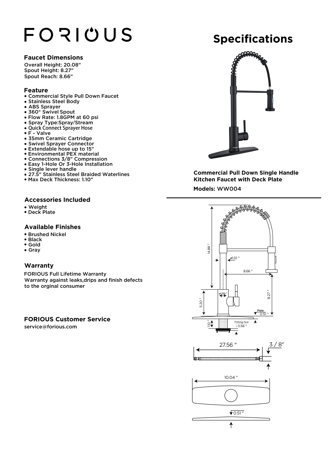 FORIOUS JIAZ1011 Specifications - ManualMachine.com