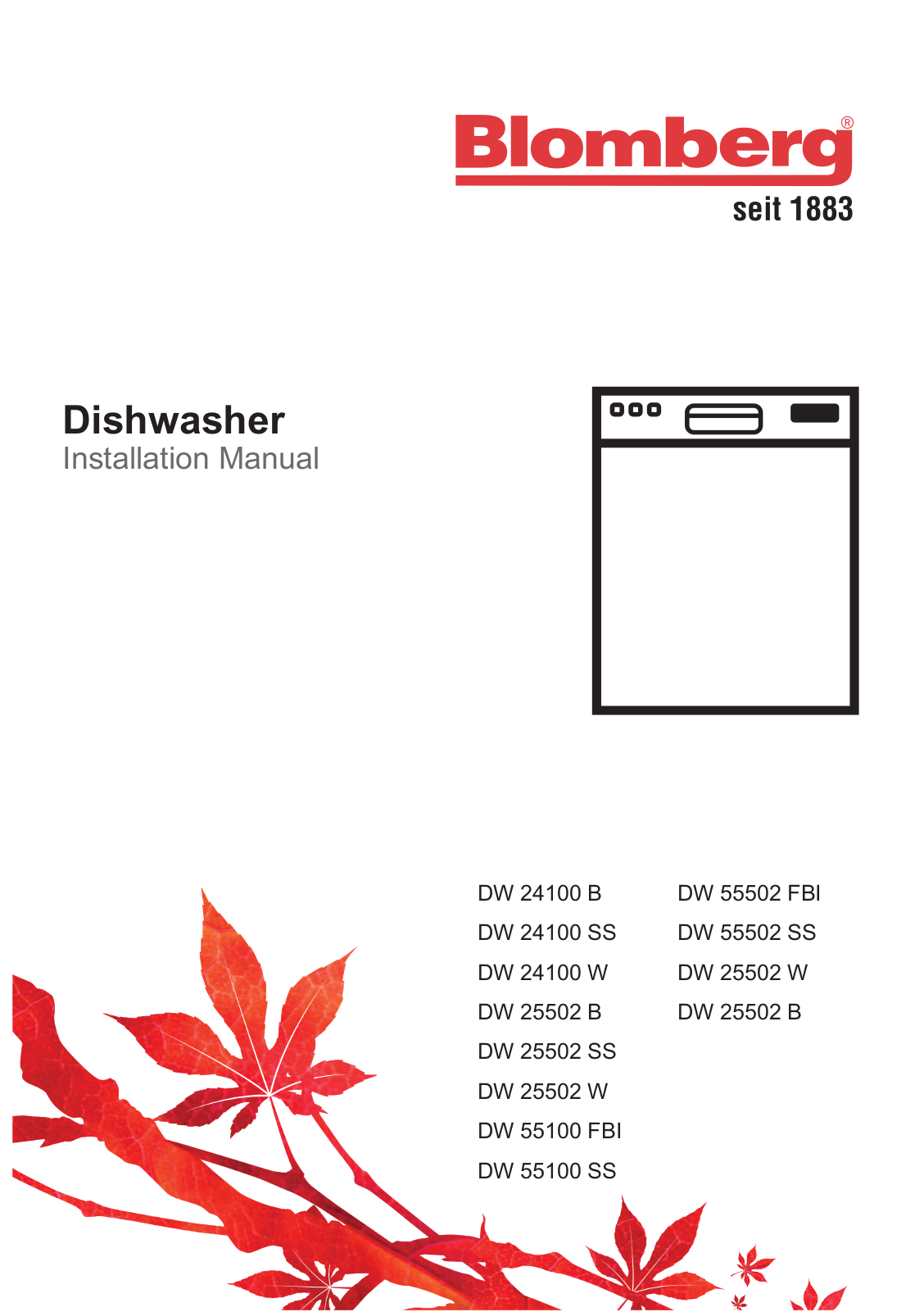 Blomberg DW55502FBI Installation