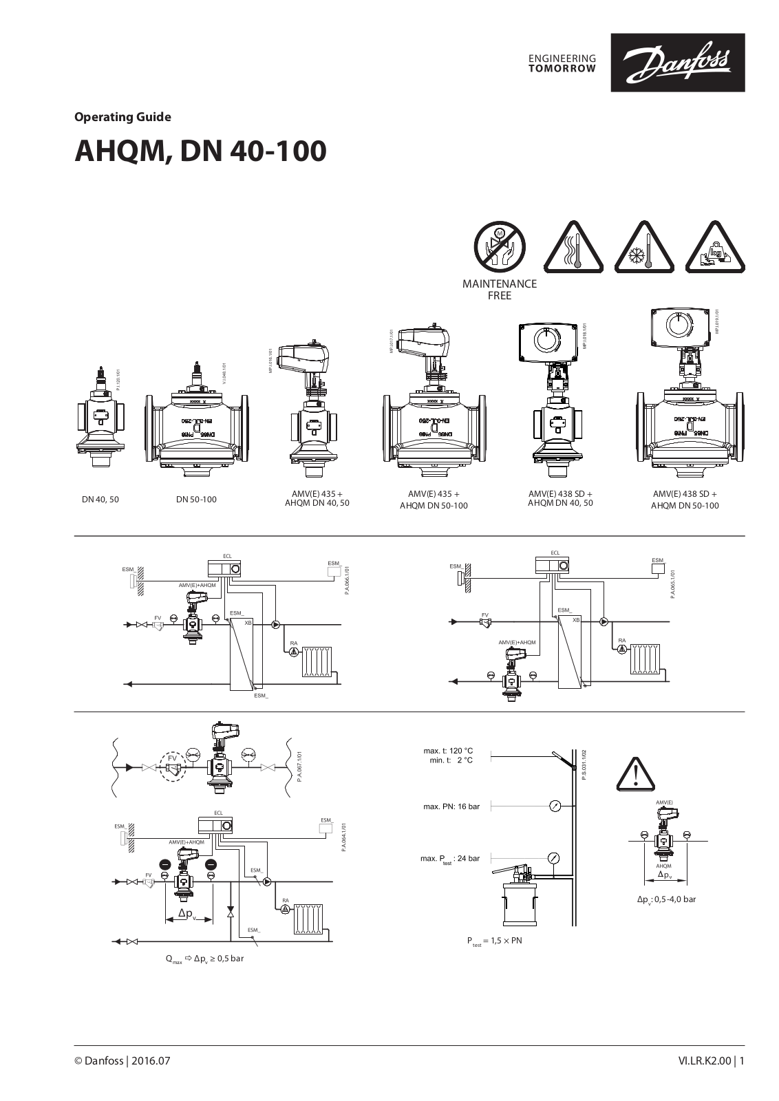 Danfoss AHQM DN 40-100 Operating guide