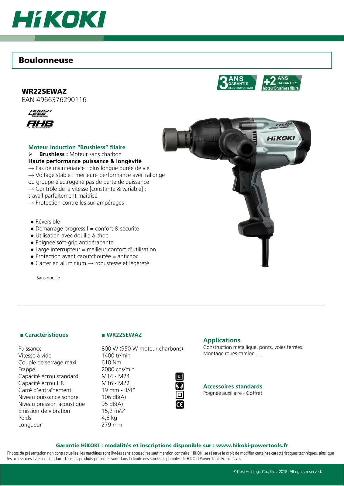 Hikoki WR22SEWAZ Specification - ManualMachine.com