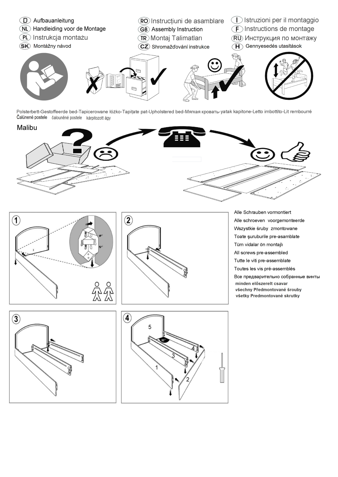 Westfalia Schlafkomfort Malibu Assembly instructions