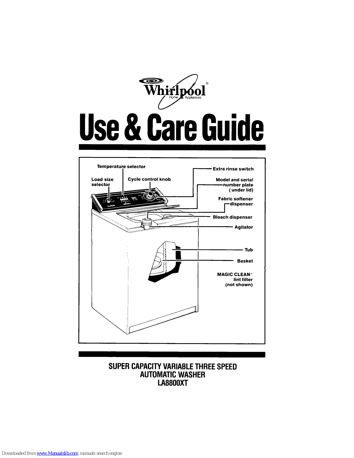 Whirlpool LA8800XT Use & Care Manual