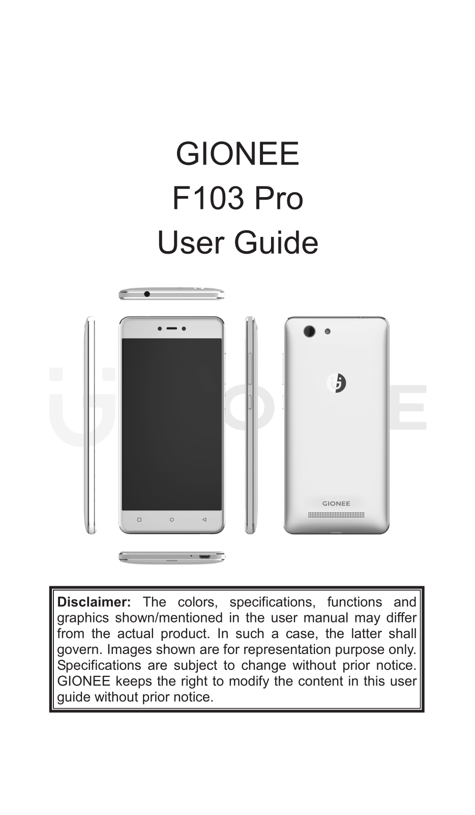 Gionee F103 PRO User Manual