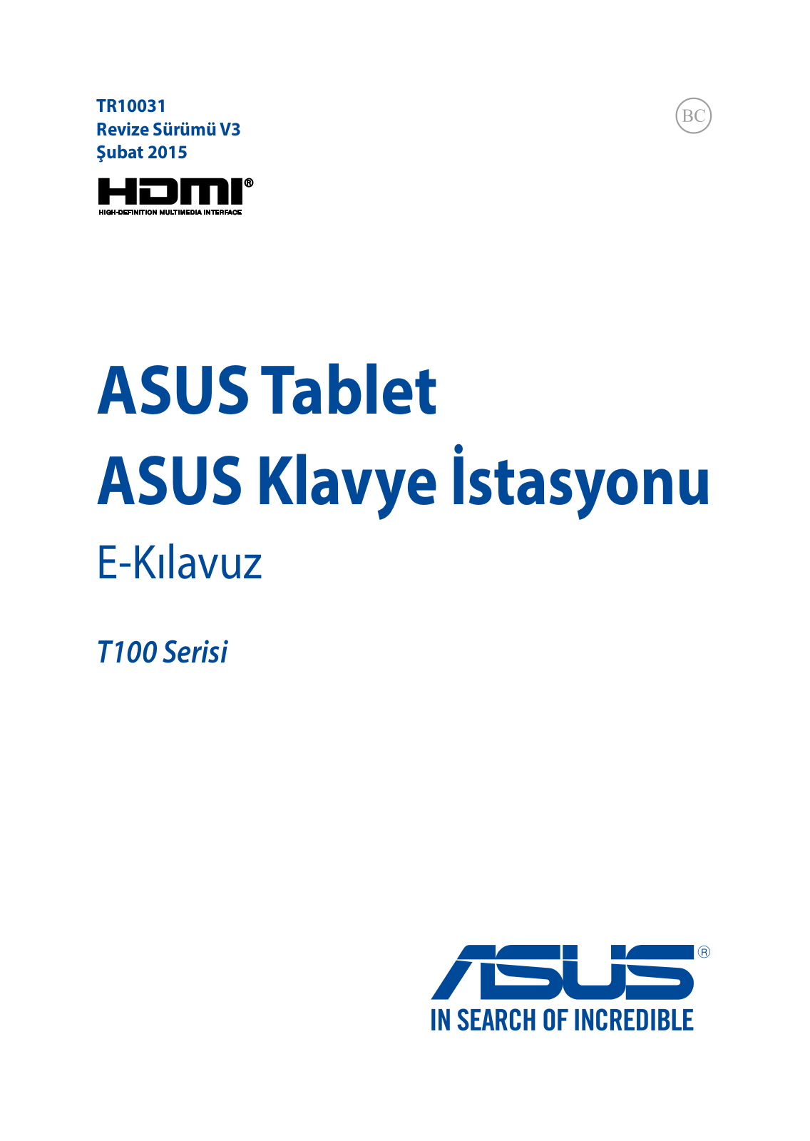 Asus T100TAL User’s Manual