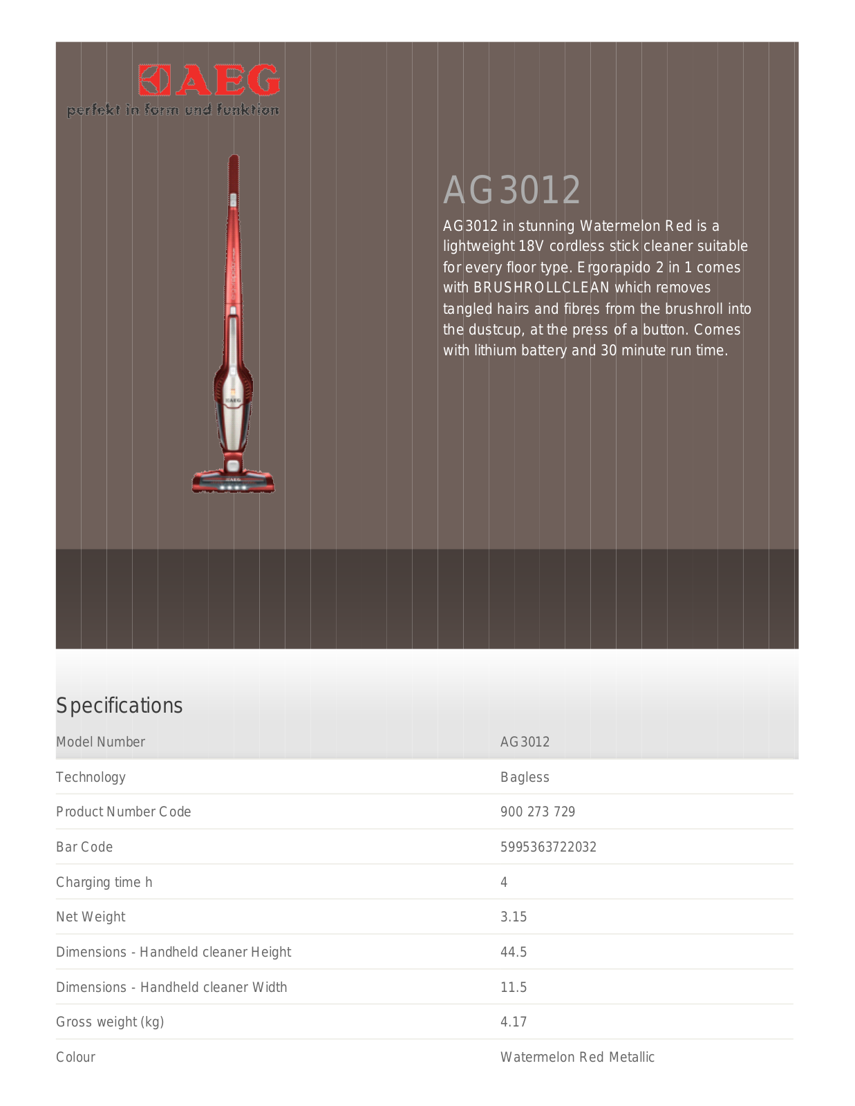 AEG AG3005 User Manual