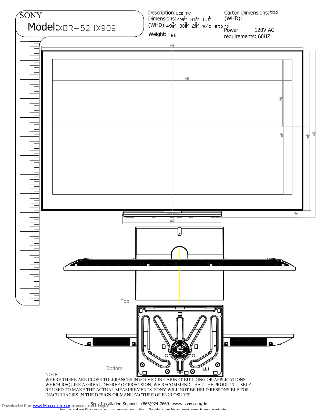 Sony XBR-52HX909 - 52