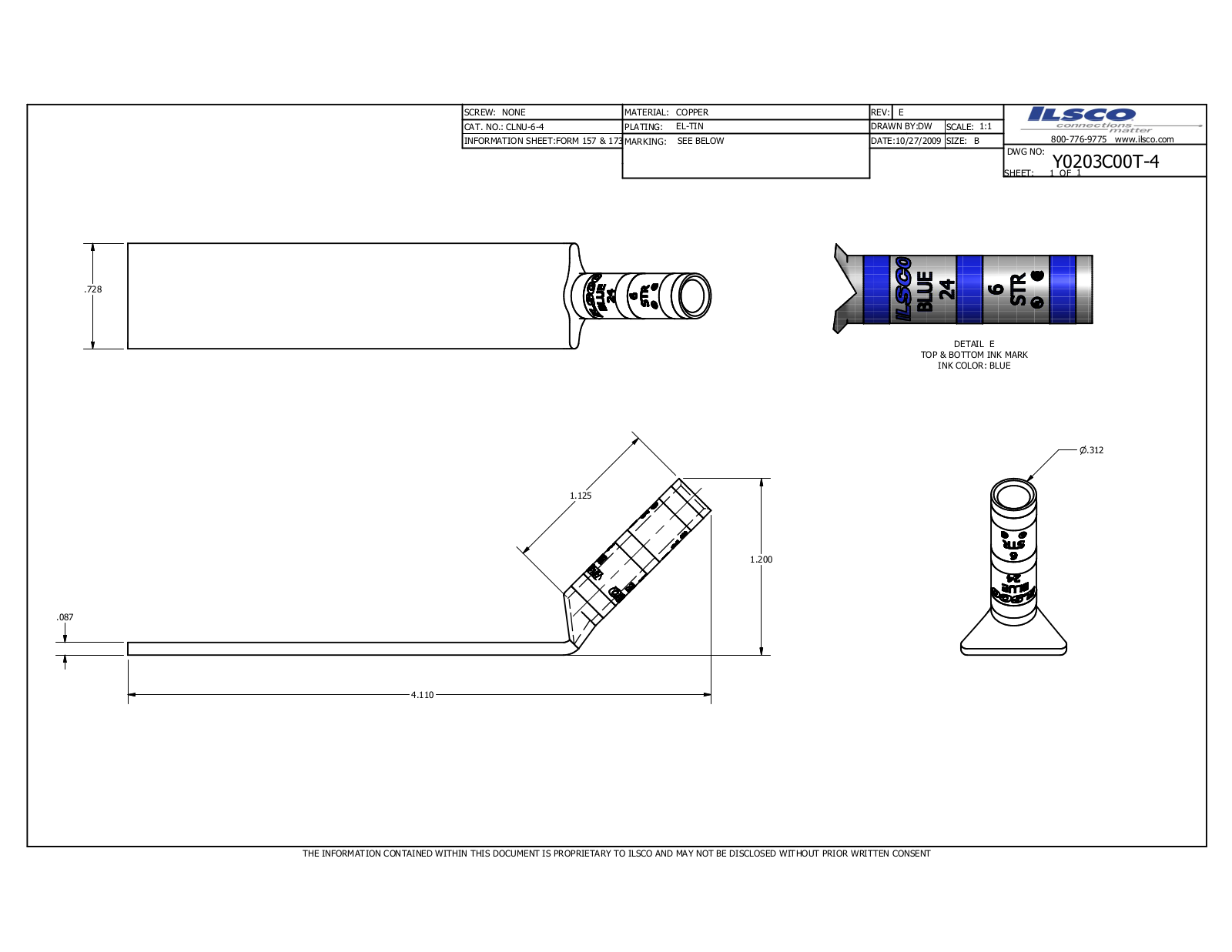 Ilsco CLNU-6-4 Data sheet