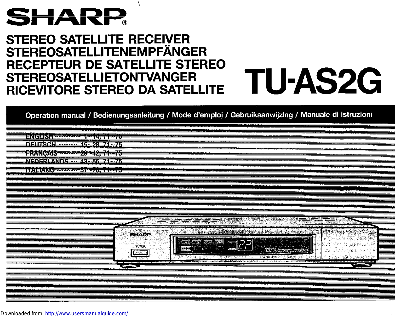 SHARP TU-AS2G User Manual