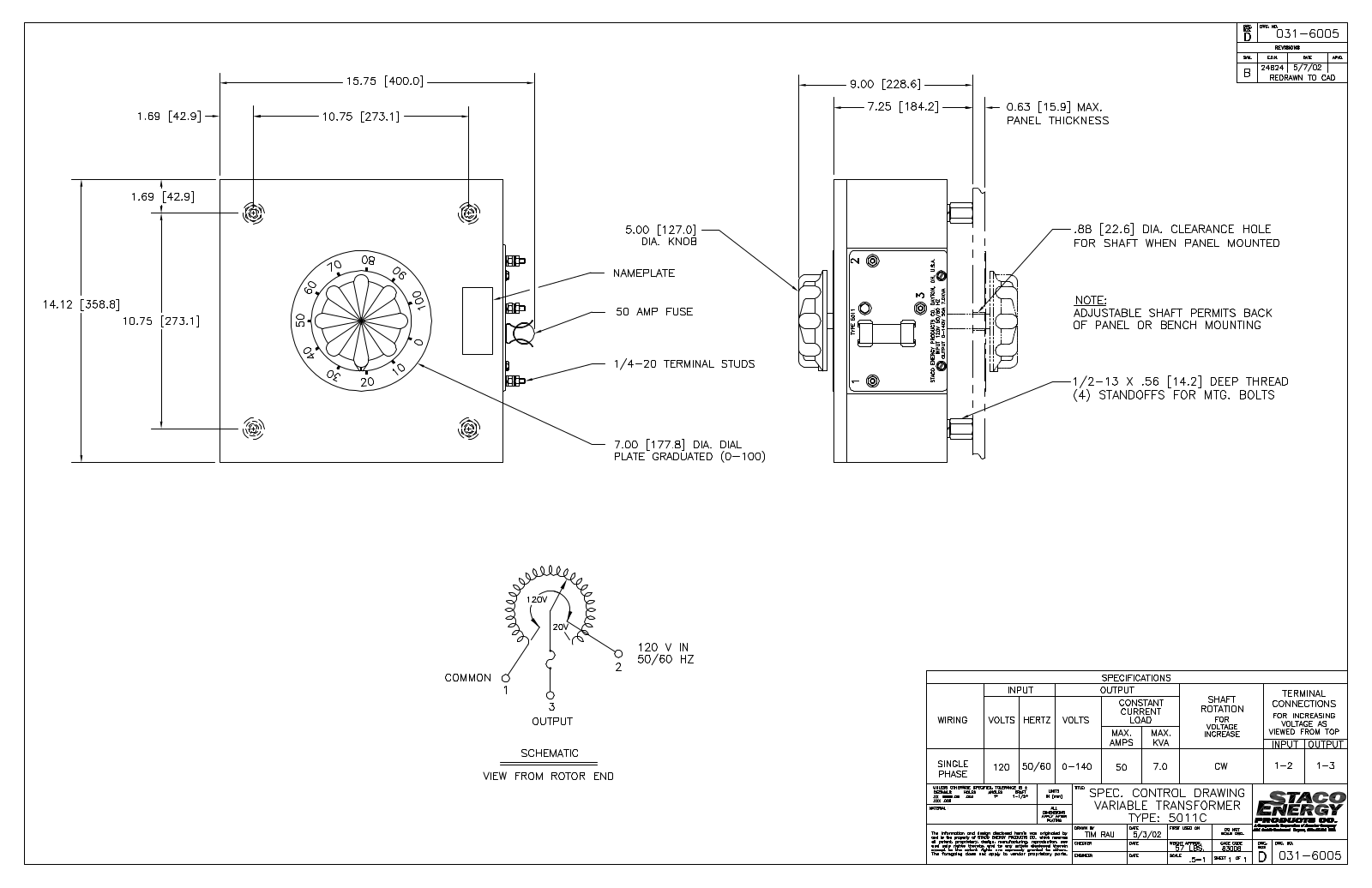 Staco Energy 5011C Dimensional Sheet - ManualMachine.com