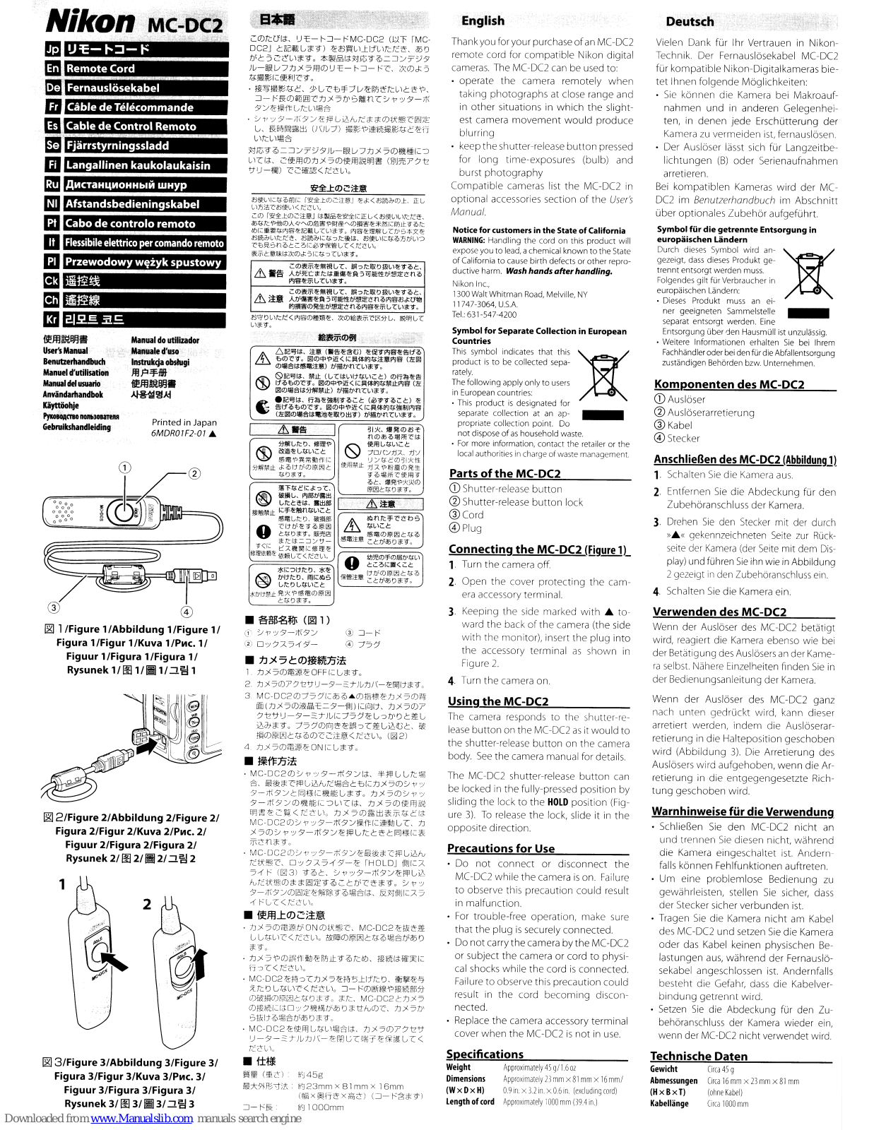 Nikon MC-DC2 User Manual - ManualMachine.com