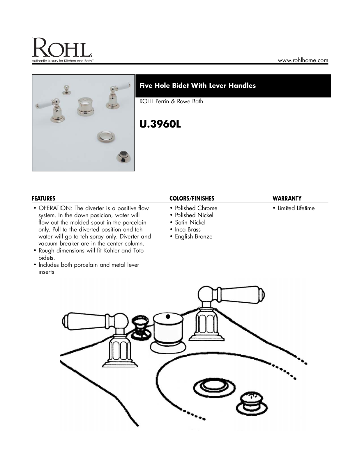 Rohl U3960LAPC User Manual