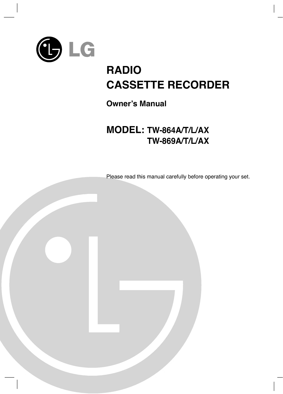 LG TW-868T User Manual