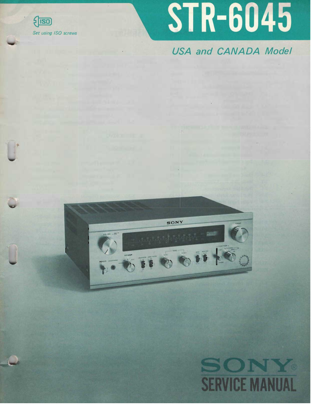 Sony STR-6045 Service Manual