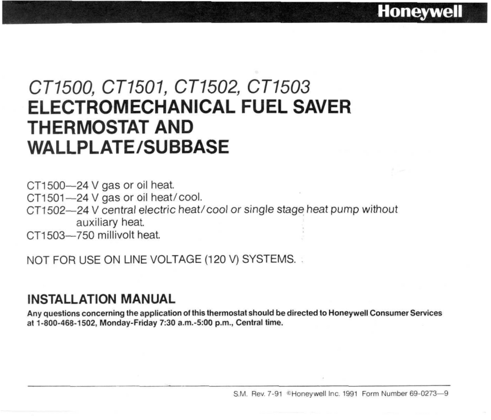Honeywell CT1501 User Manual - ManualMachine.com